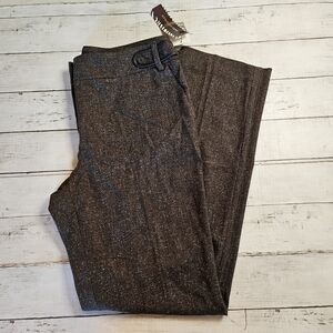 NWT Dana Buchman Size 10 Brown Tweed Straight Leg Trousers 31"